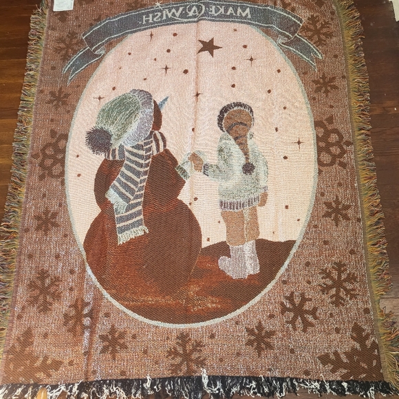NEW Make A Wish Winter Tapestry Afghan Throw Blanket - Picture 7 of 9